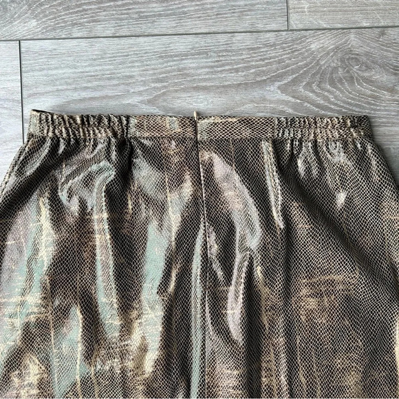 Vintage Jesse Ryan Shimmer Snakeskin Pattern Midi A Line Skirt - Picture 11 of 11